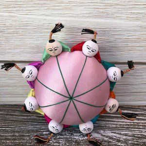 Chinese pink satin pincushion